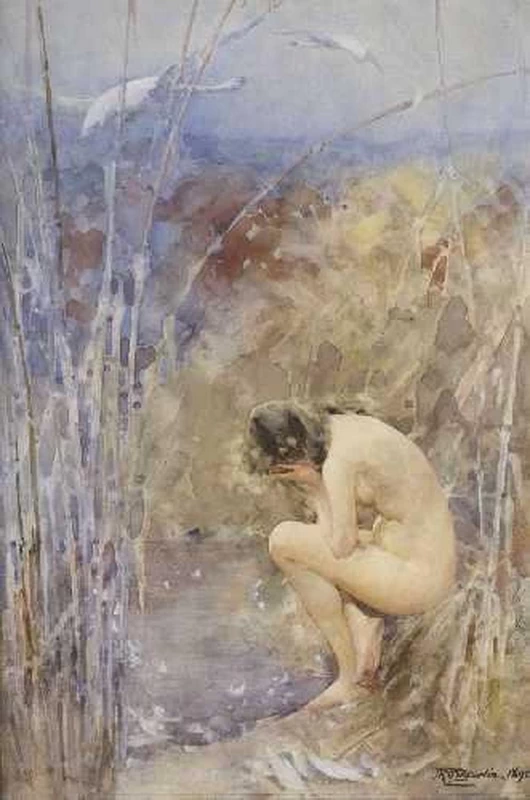 Nudo femminile tra le canne 1895